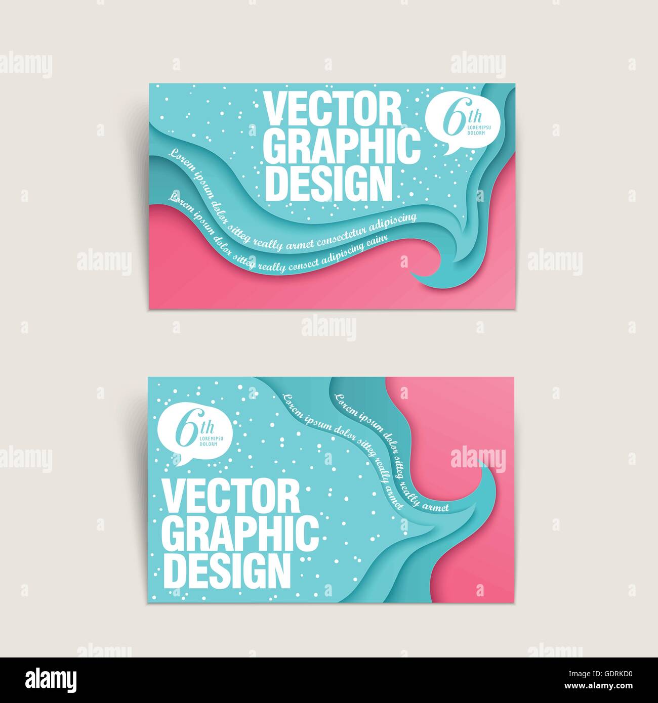 creative business card template design with tide and beach Stock Vector
