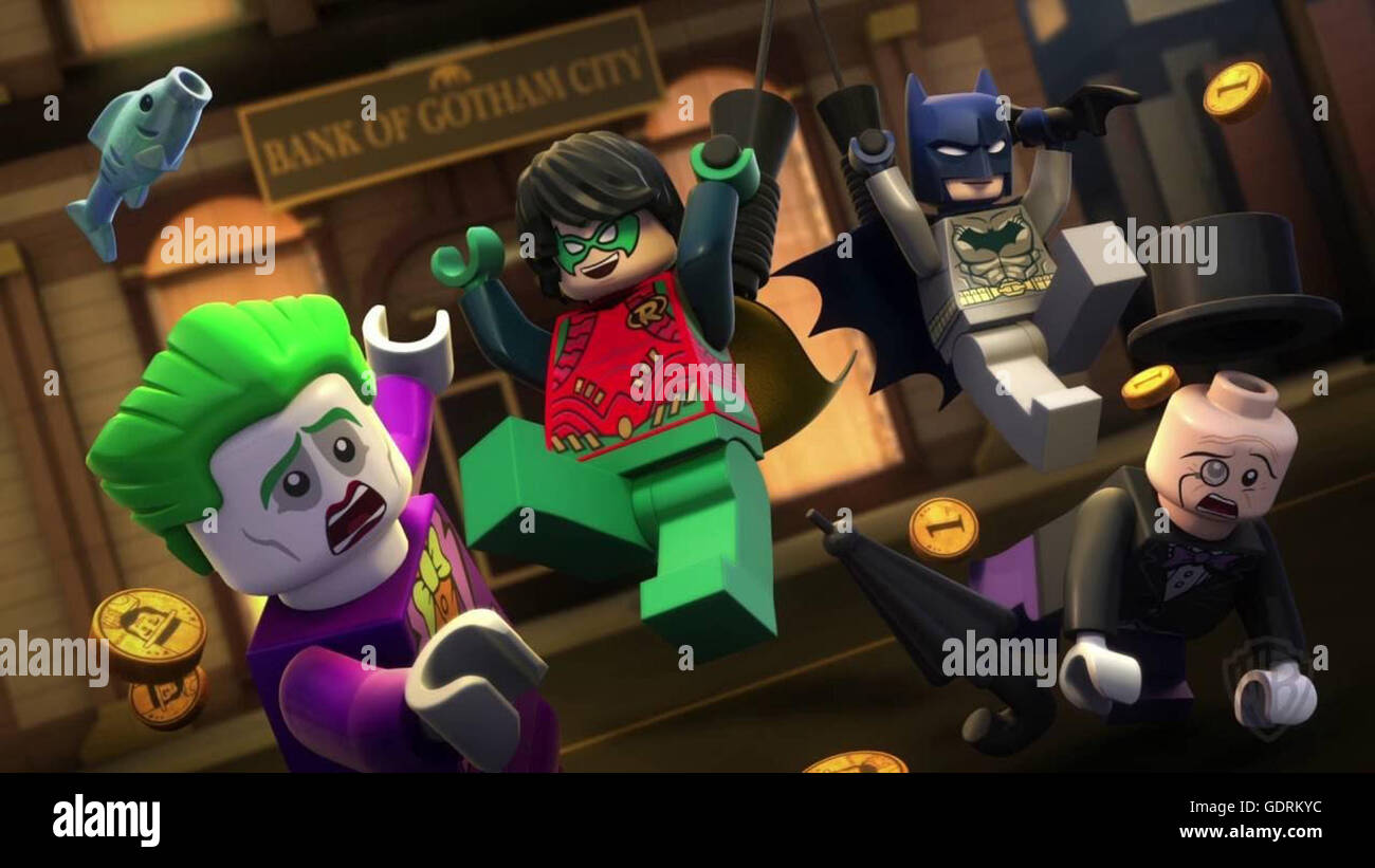 Lego DC Comics Super Heroes: Justice League: Gotham City Breakout is an upcoming direct-to-video animated superhero action comedy film based on the Lego and DC Comics brands, which will be released on June 21, 2016.  This photograph is for editorial use only and is the copyright of the film company and/or the photographer assigned by the film or production company and can only be reproduced by publications in conjunction with the promotion of the above Film. A Mandatory Credit to the film company is required. The Photographer should also be credited when known. Stock Photo