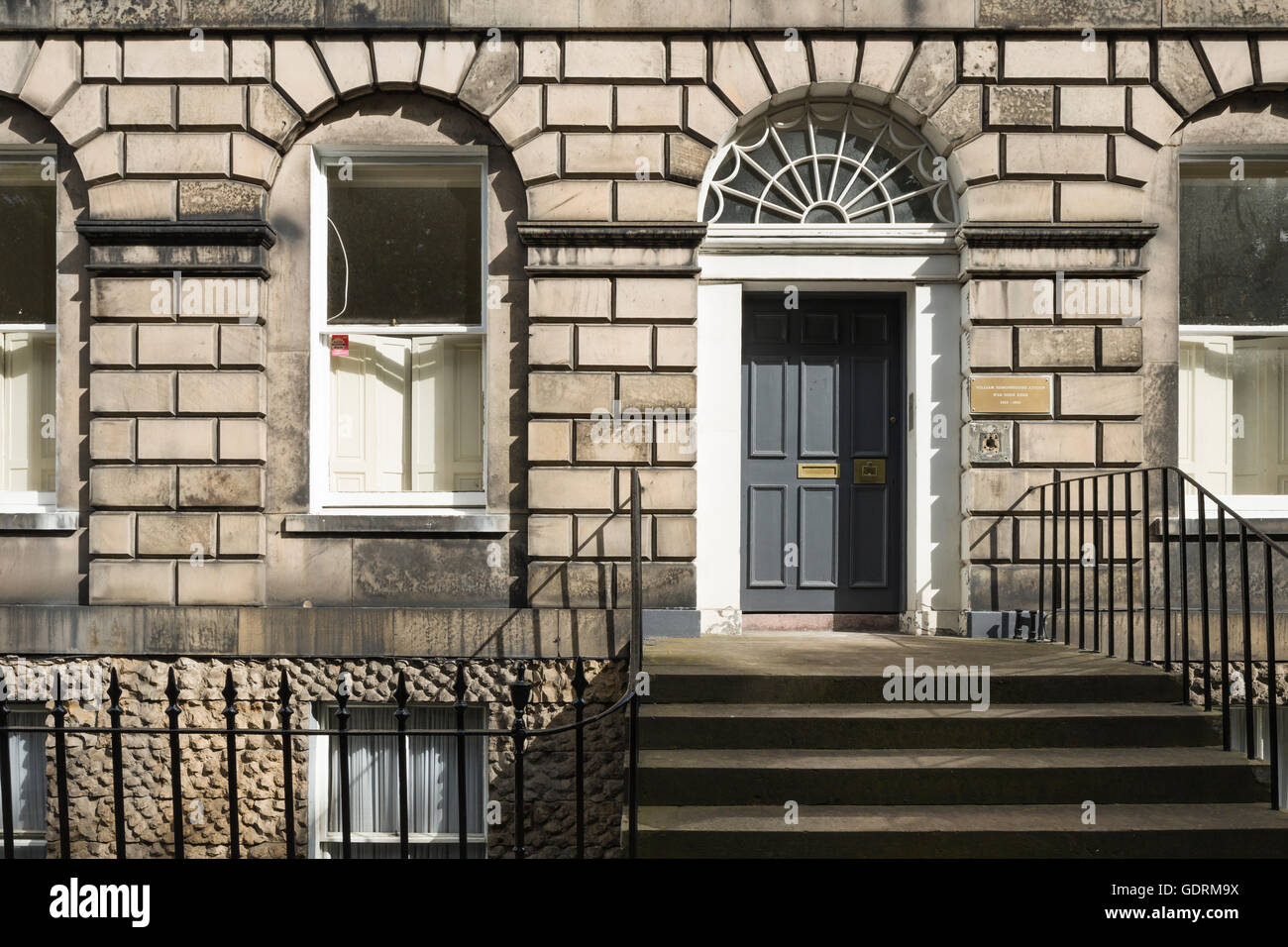A typical door and windows in the New Town, Edinburgh, at Abercrombie