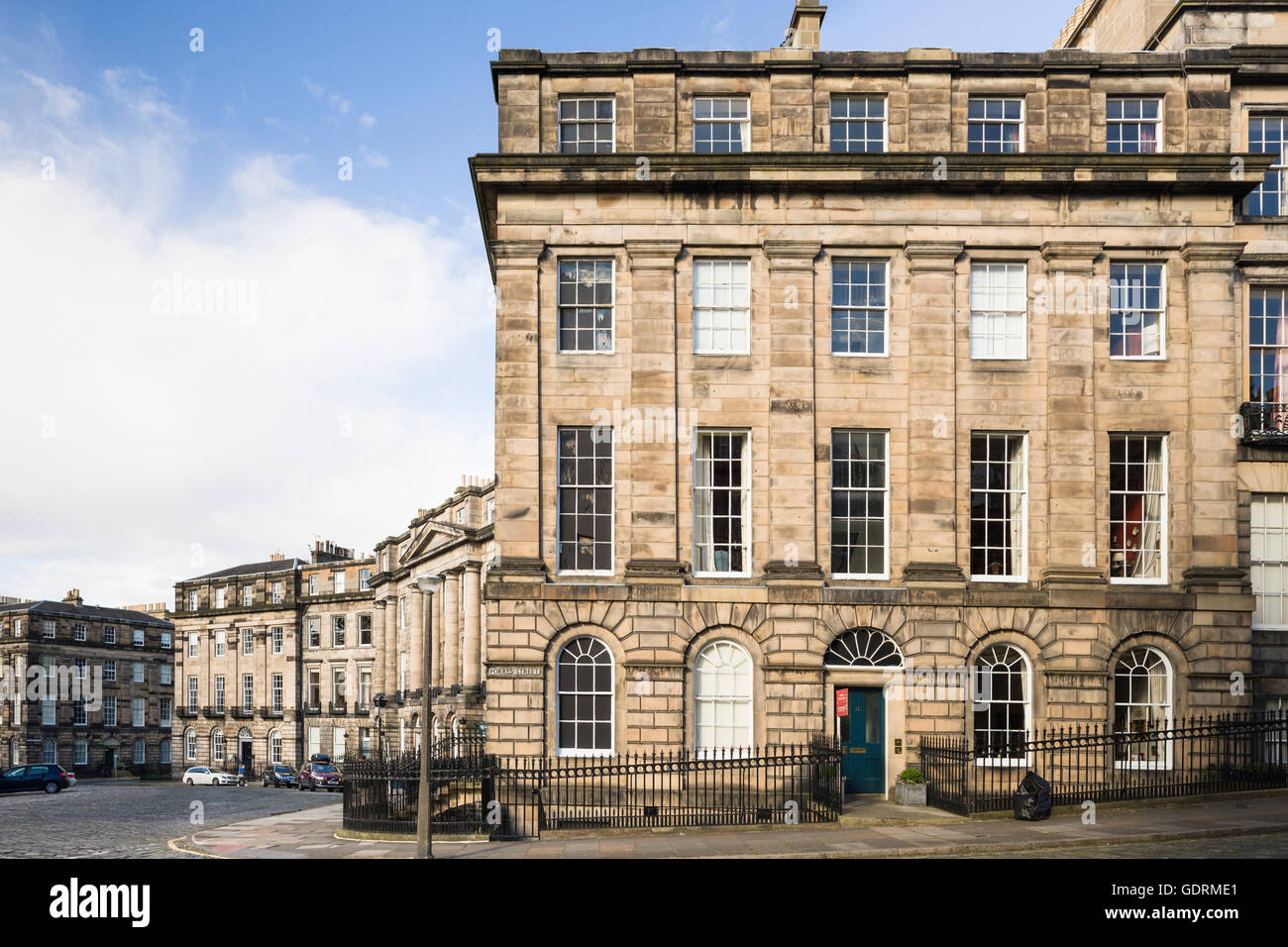Moray Place in the New Town of Edinburgh, designed as a harmonious layout by James Gillespie Graham in 1822. Stock Photo