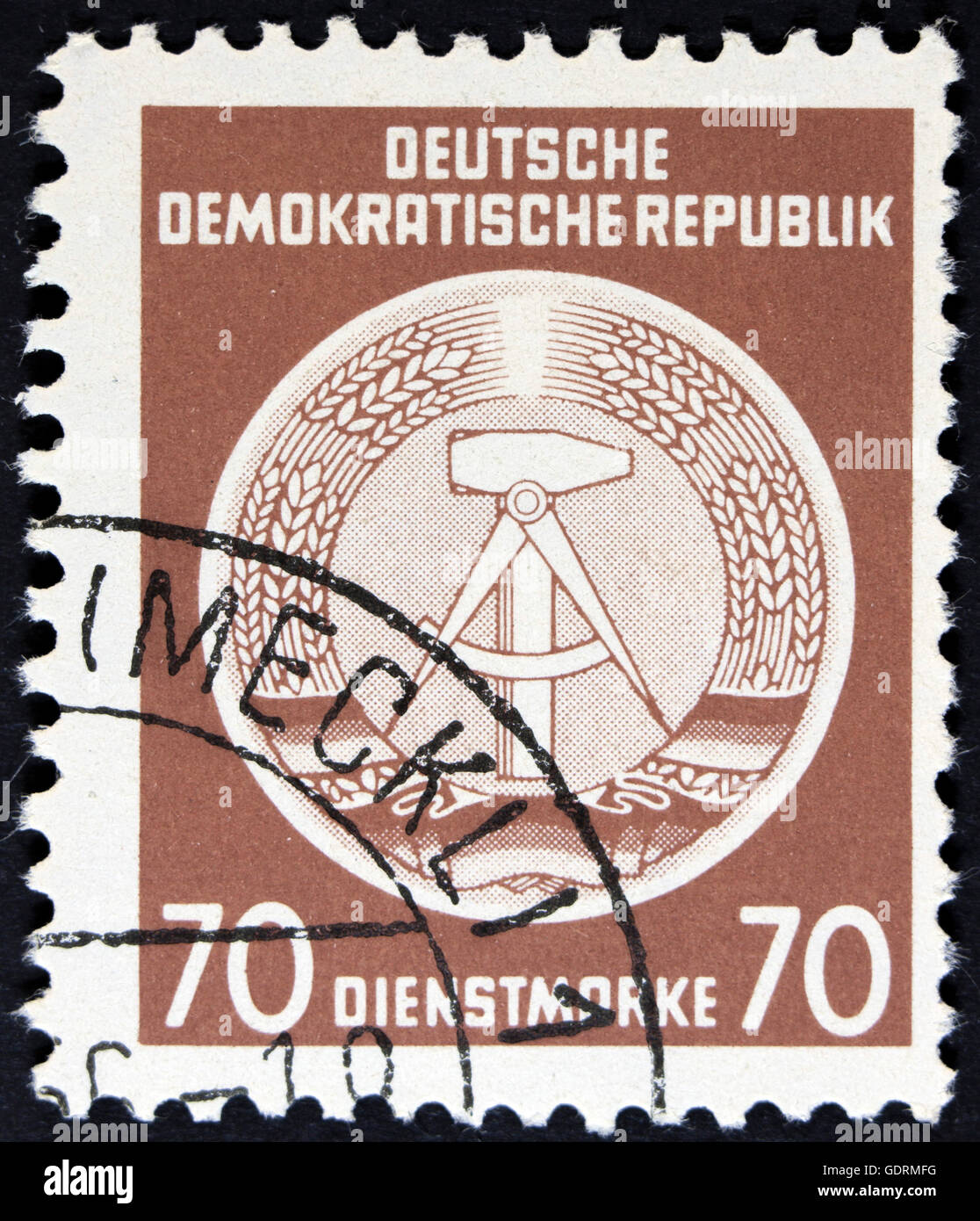 GDR - CIRCA 1952: A Stamp printed in GDR (German Democratic Republic - East Germany) shows DDR ...