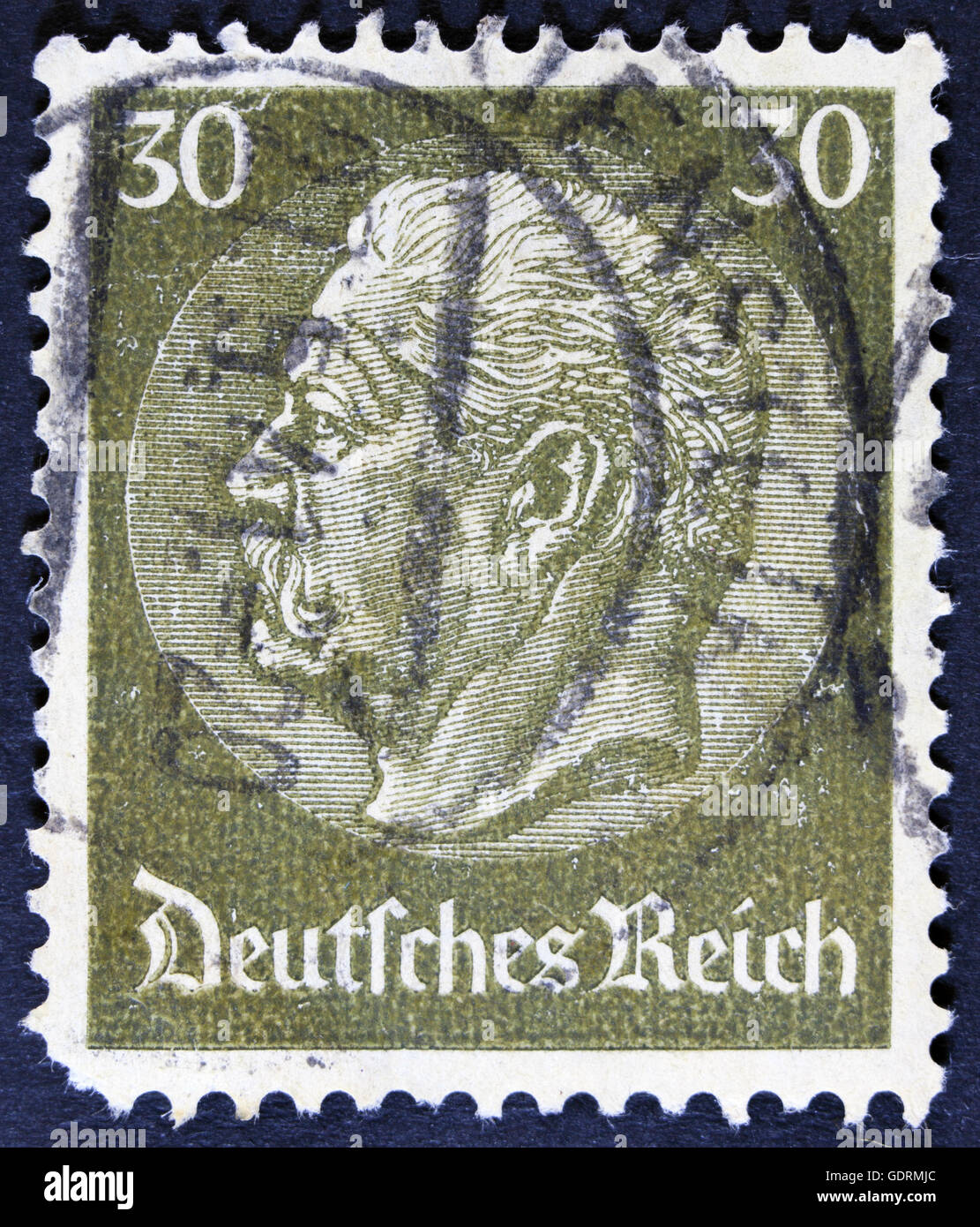 Old Used German Stamp From 30th December 1934 Year With Bismarck And Berlin Stamp And Deutsche Reich Subtitle On White Separate Stock Photo Alamy