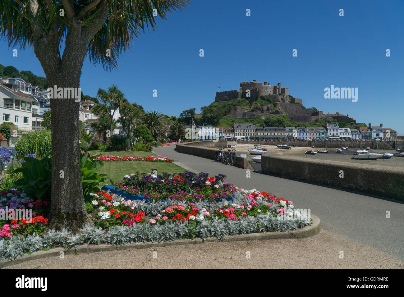 Floral Gardens leading to Mont Orgueil Castle,Jersey,Channel Islands