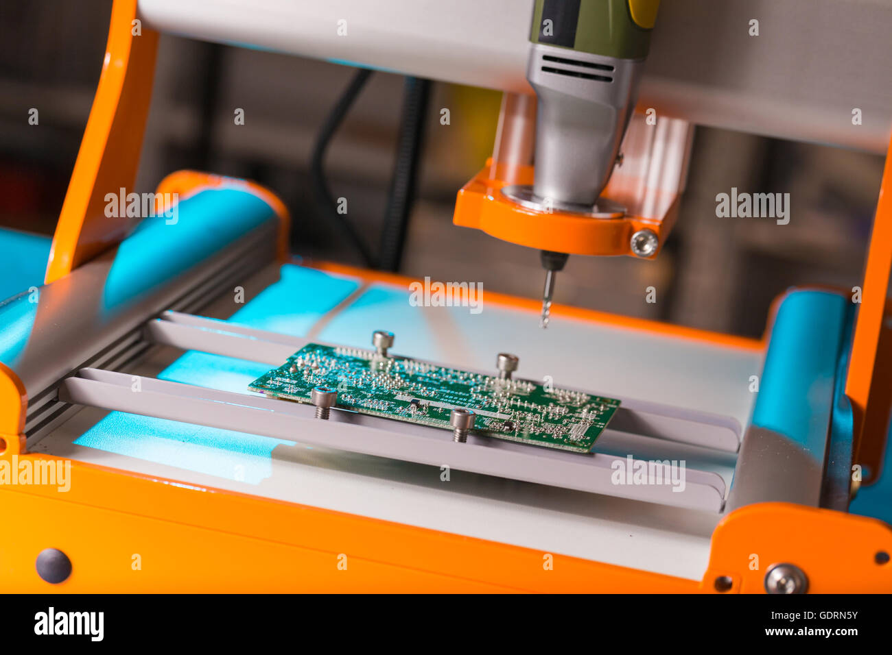 PCB Processing on CNC machine Stock Photo Alamy