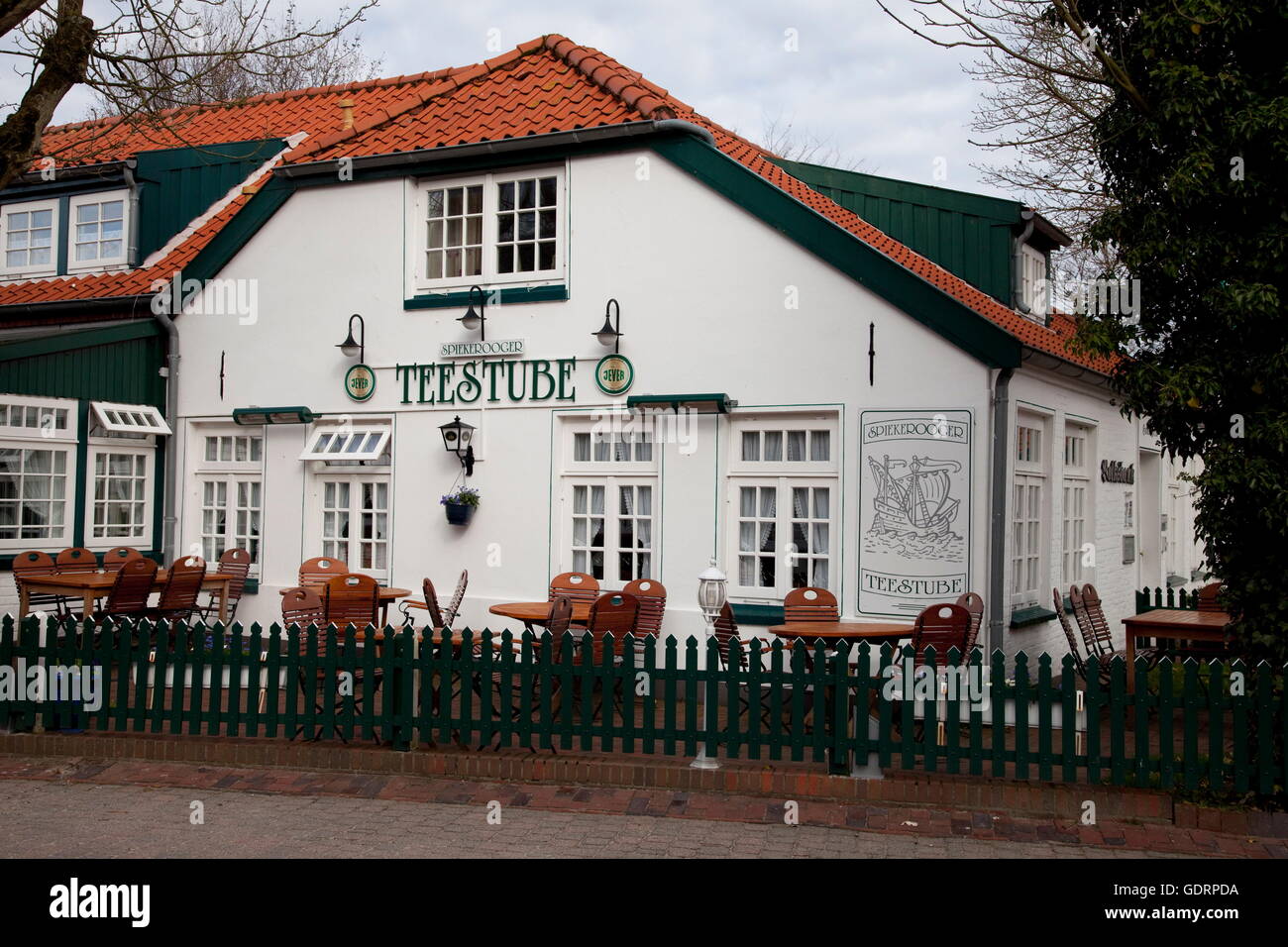 geography / travel, Germany, Lower Saxony, Spiekeroog, restaurant, tea restaurant, Additional-Rights-Clearance-Info-Not-Available Stock Photo