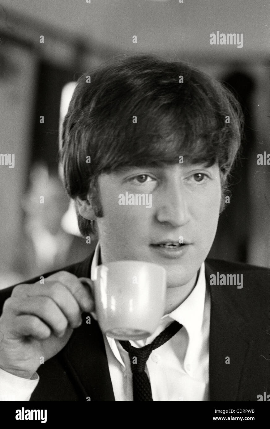 John Lennon on a Hard Days Night Train Stock Photo