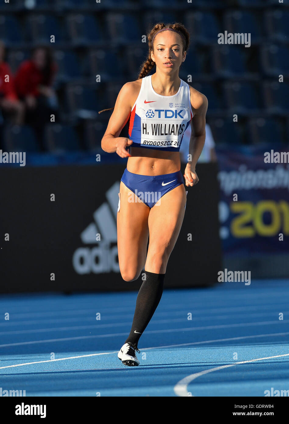 Bydgoszcz, Poland. 19th July, 2016. Hannah Williams of Great Britain in the heats of the women's 400m during the afternoon session on day 1 of the IAAF World Junior Championships at Zawisza Stadium on July 19, 2016 in Bydgoszcz, Poland. Credit:  Roger Sedres/Alamy Live News Stock Photo