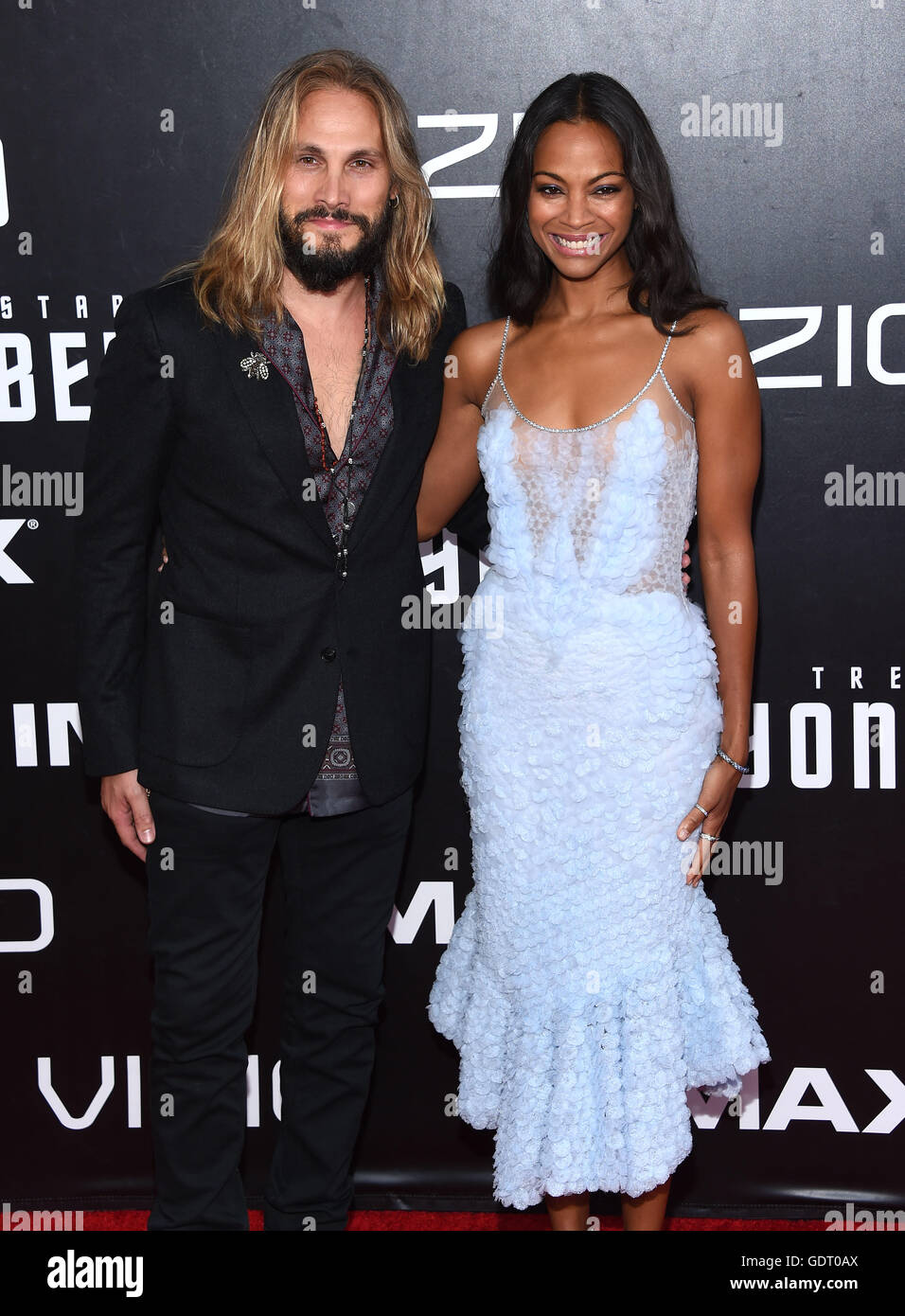 San Diego, California, USA. 20th July, 2016. Zoe Saldana & Marco Perego arrives for the premiere of the film 'Star Trek Beyond' at the Embarcadero Marina Park. Credit:  Lisa O'Connor/ZUMA Wire/Alamy Live News Stock Photo