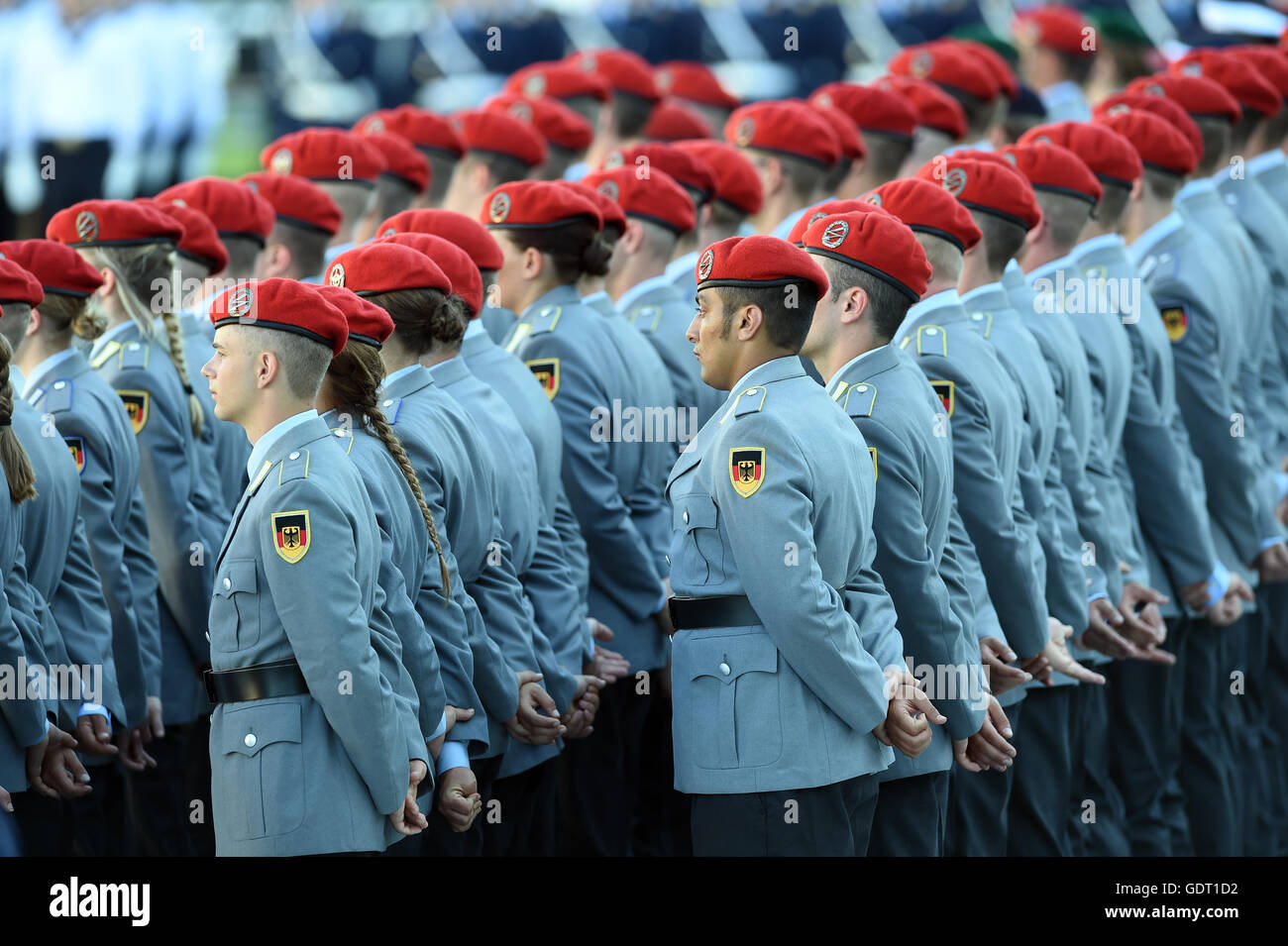 Berlin, Germany. 20th July, 2016. German soldiers are sworn in during ...