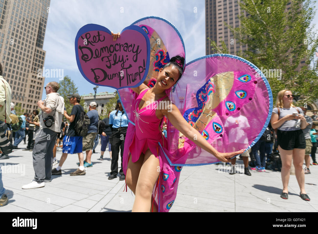Cleveland, Ohio, USA. 20th July, 2016. Scenes from outside the RNC day 3 Credit:  John Orvis/Alamy Live News Stock Photo