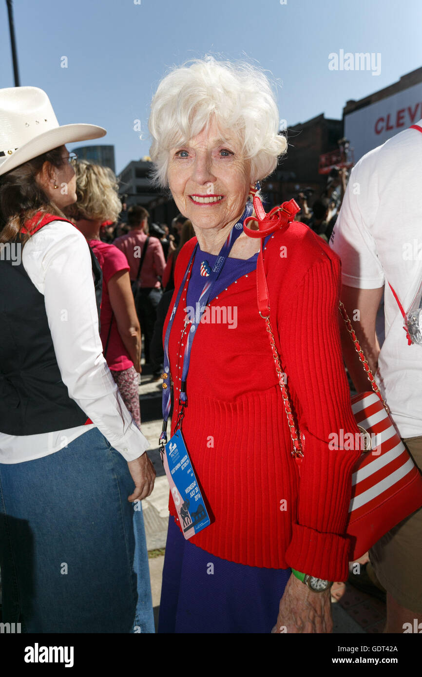 Cleveland, Ohio, USA. 20th July, 2016. Joyce an RNC attendee from Dallas , outside the Quicken Loans Arena in Cleveland, OH. Credit:  John Orvis/Alamy Live News Stock Photo