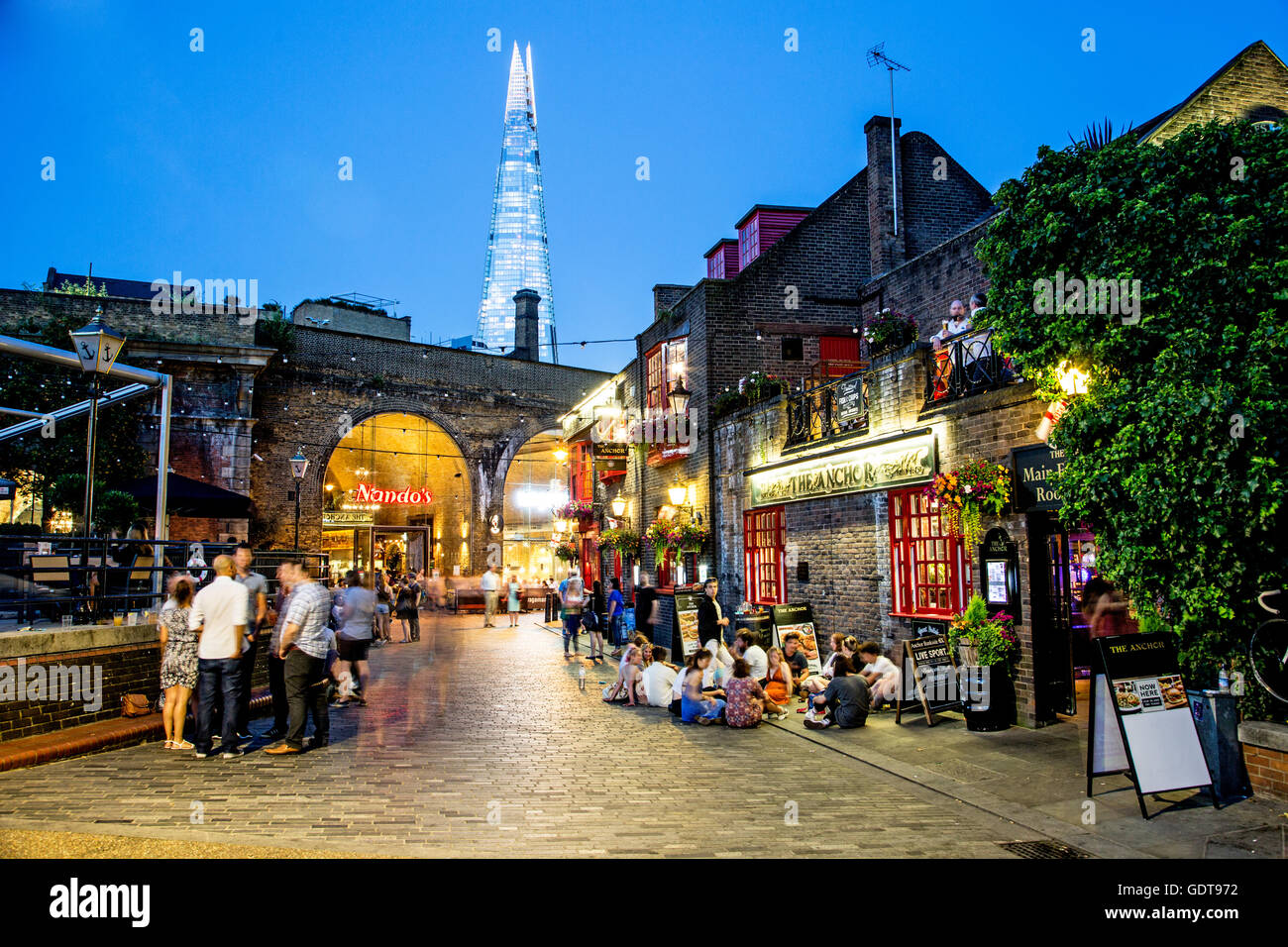The Anchor Pub Southbank at Night London UK Stock Photo Alamy