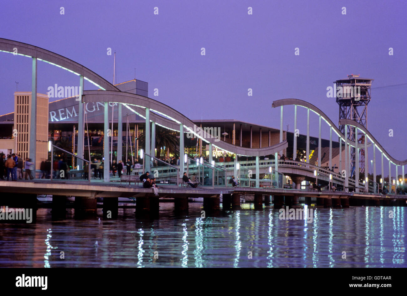 Barcelona: Rambla de Mar and Maremagnum ( shopping mall) in harbour of  barcelona Stock Photo - Alamy