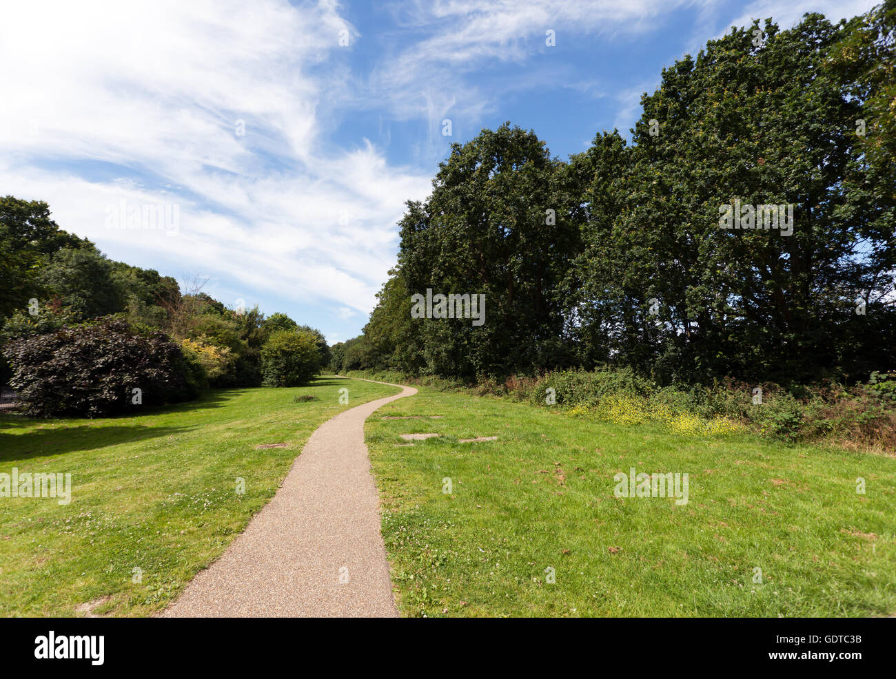 View looking along Brenchley gardens in Southwalk, London Stock Photo