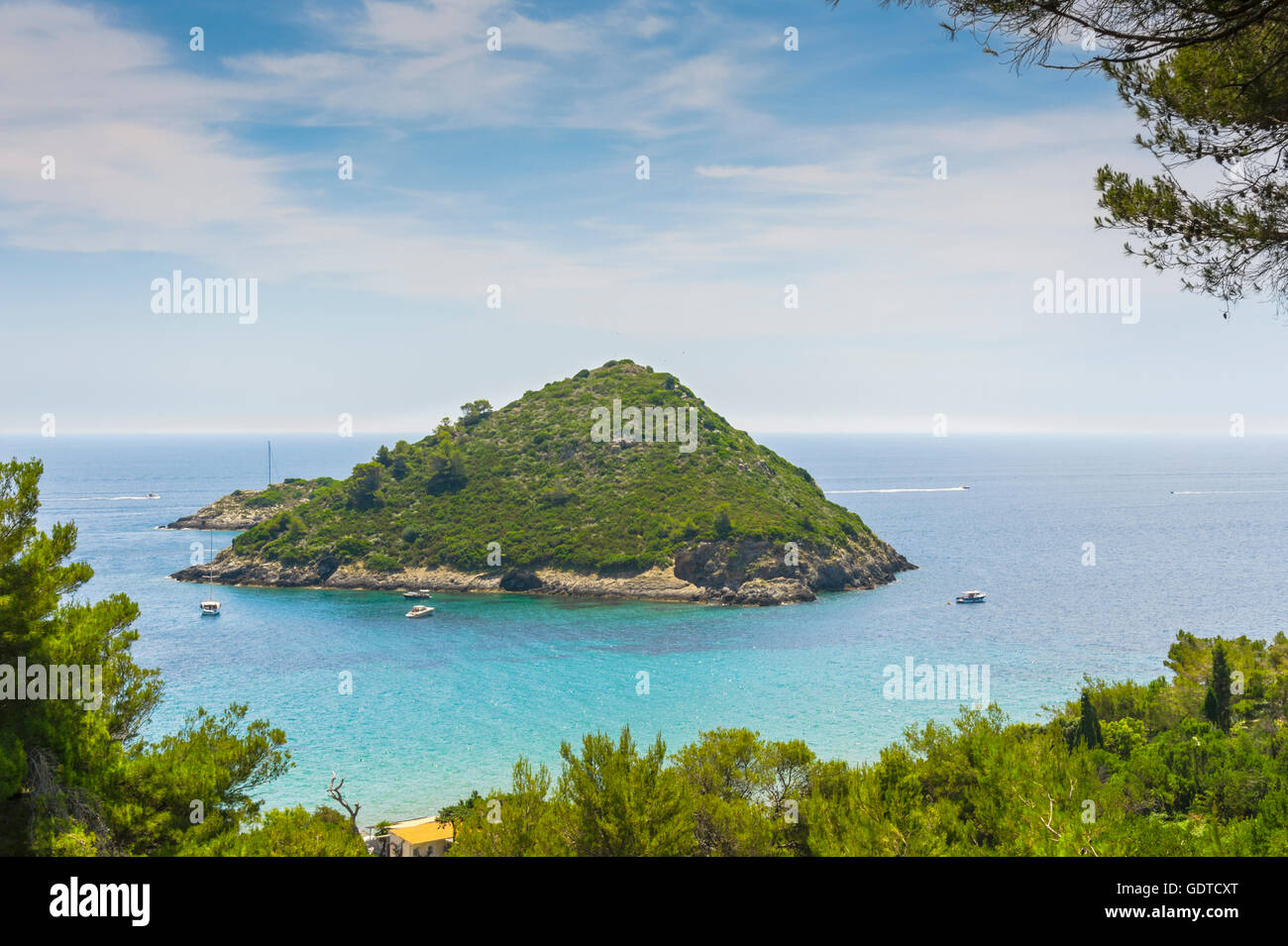 Small Island Isolotto  near Porto Ercole, Tuscany Stock Photo