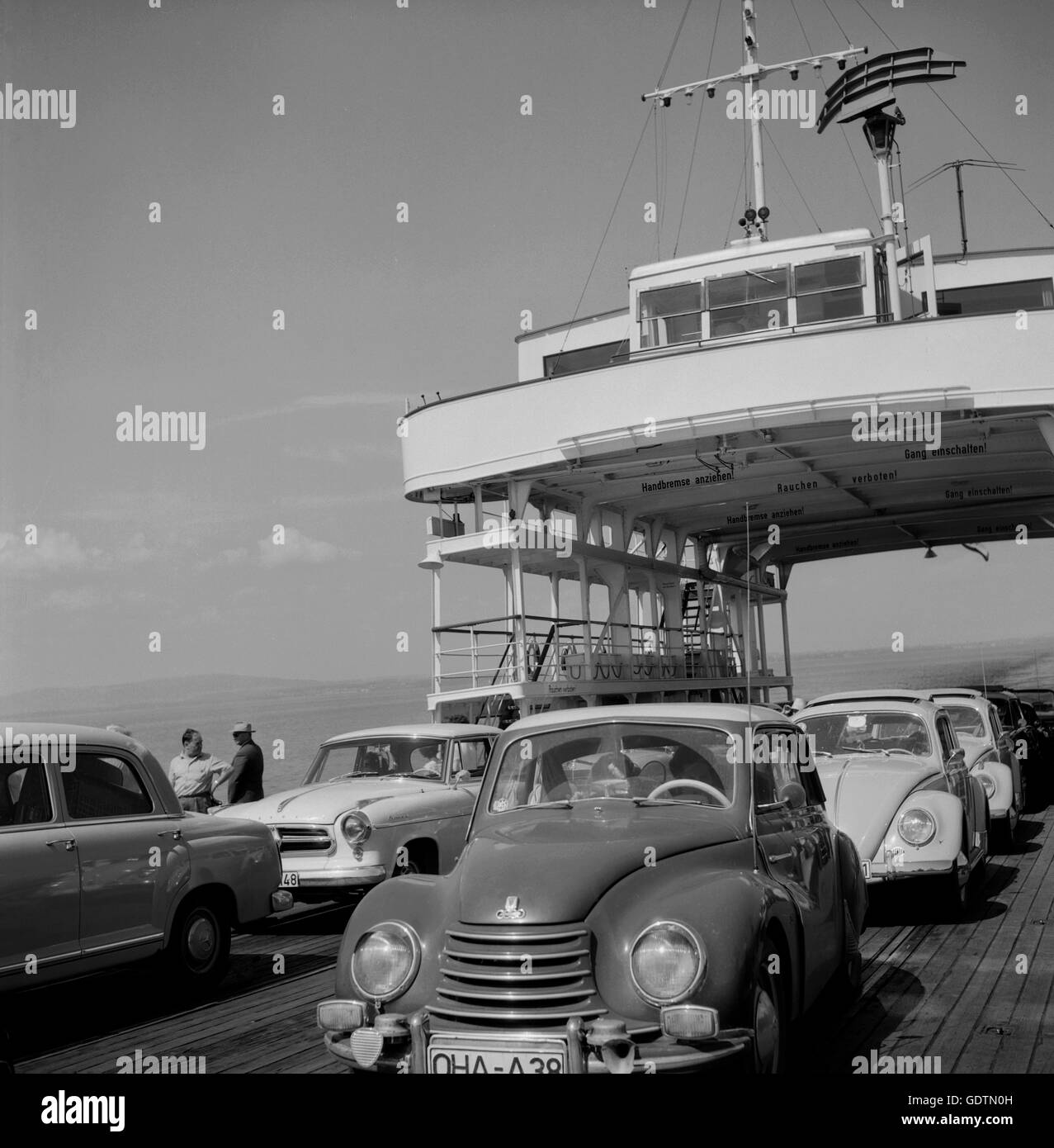 Car ferry at the Lake Contance, 1953 Stock Photo Alamy