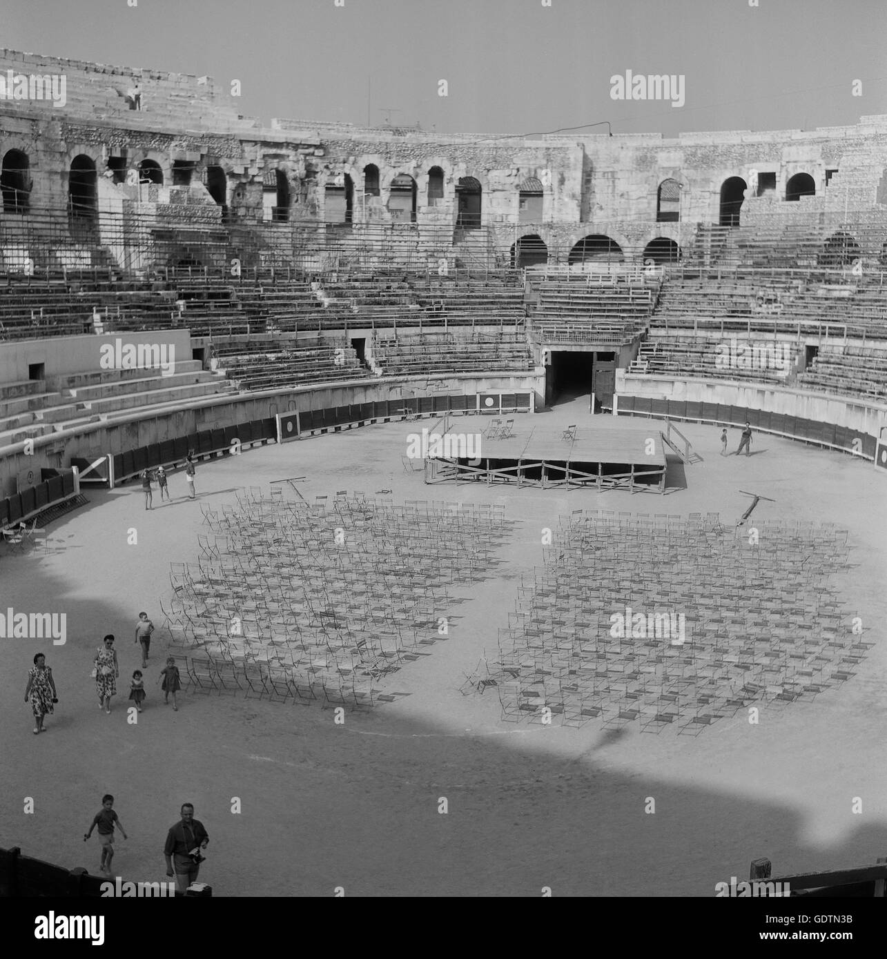 Arles Amphitheatre, 1961 Stock Photo