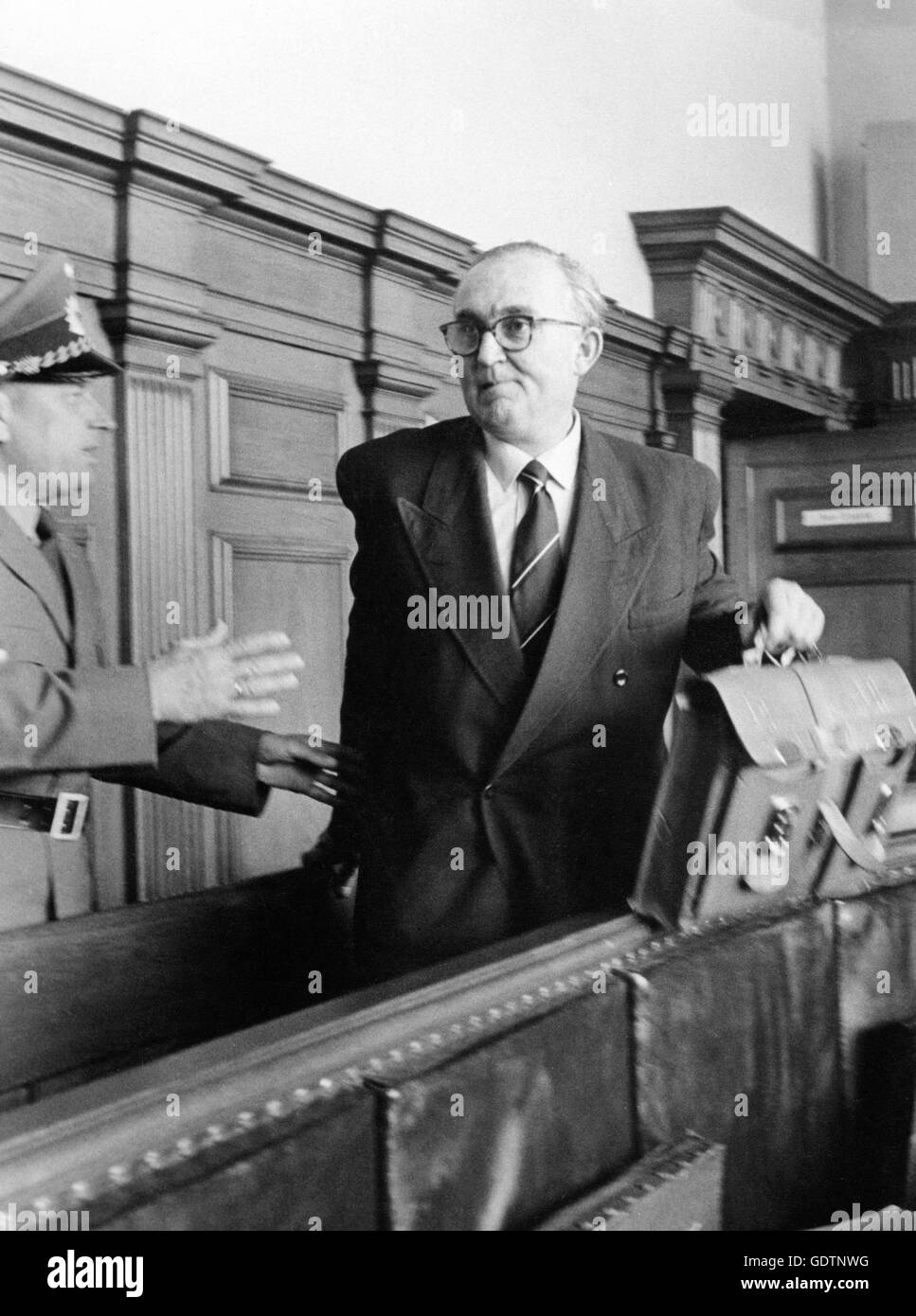 Hans Joachim Boehme in court, 1958 Stock Photo