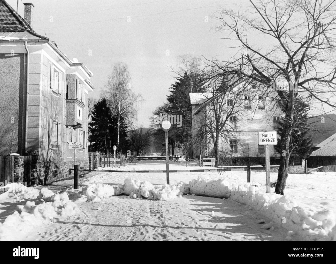 Bayerisch-Eisenstein, border to the CSR Stock Photo