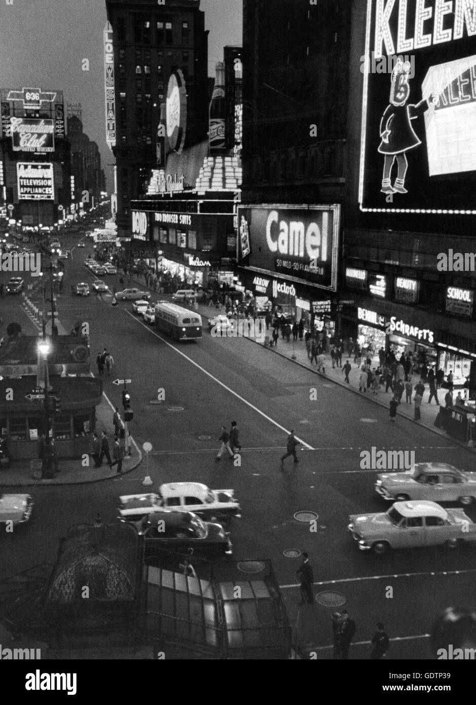 Time Square in New York at night Stock Photo Alamy