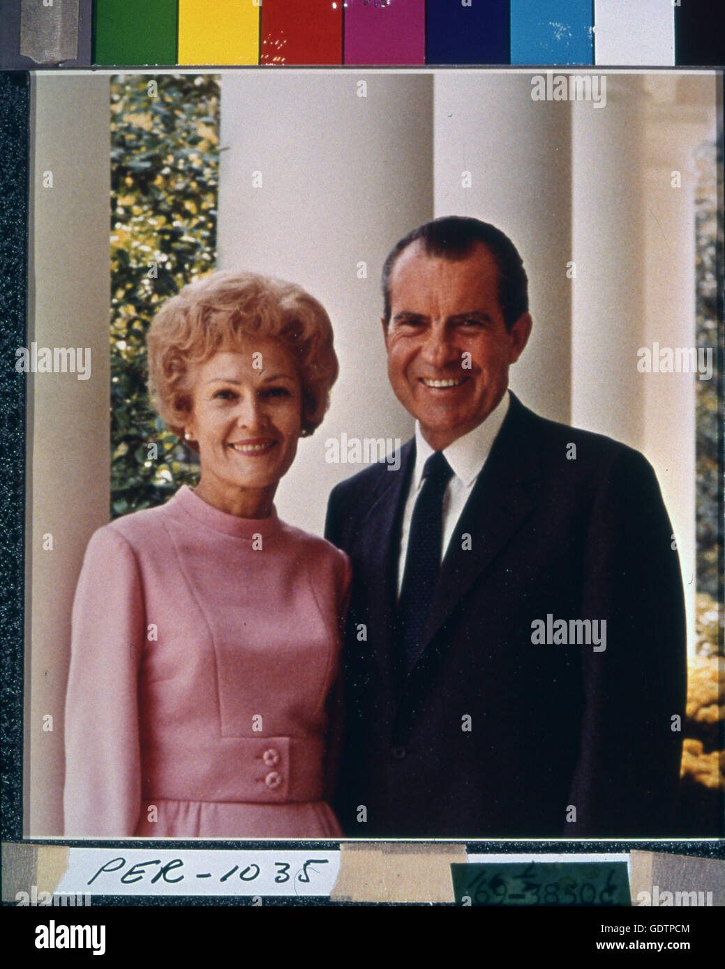 Informal portrait of President Richard M. Nixon and First Lady Pat Nixon. Stock Photo