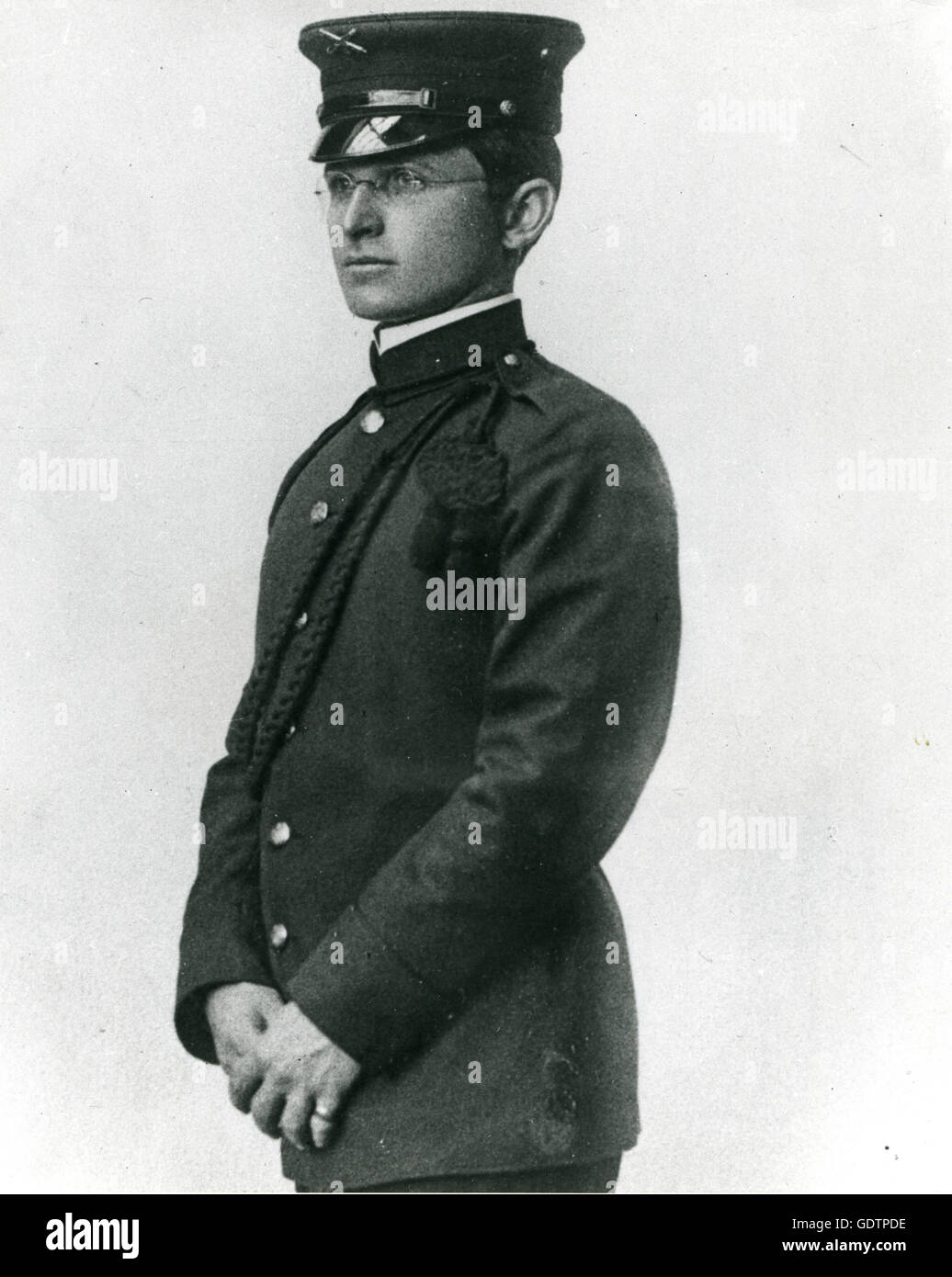 Harry S. Truman as a young man in the uniform of a member of Battery B of the Missouri National Guard. Stock Photo