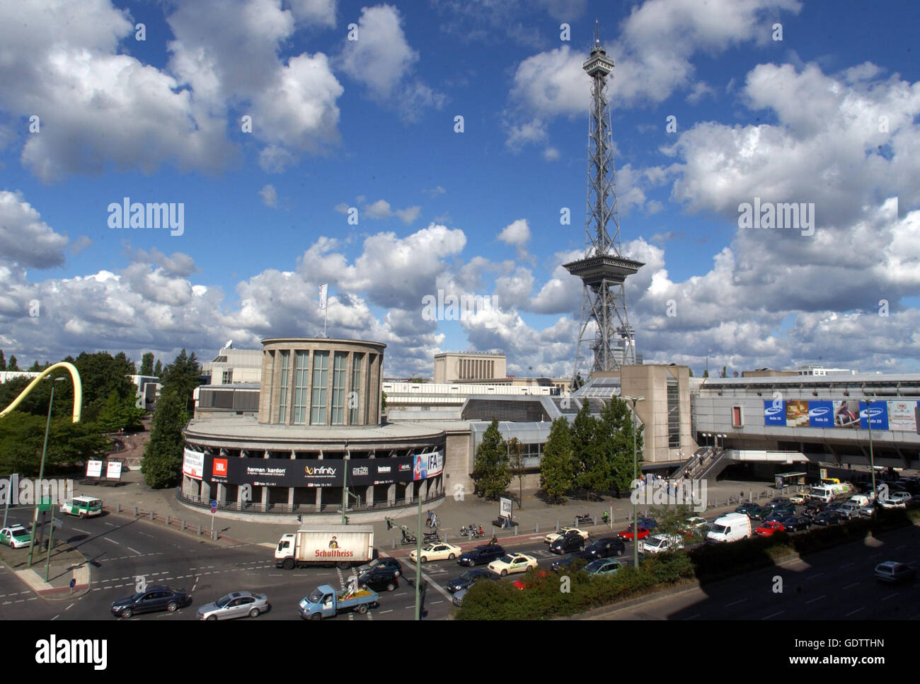 Radio Tower at the Messe Berlin fairgrounds Stock Photo