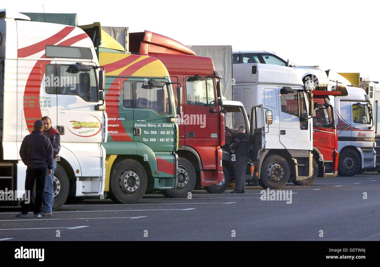 Customs clearance of trucks Stock Photo Alamy