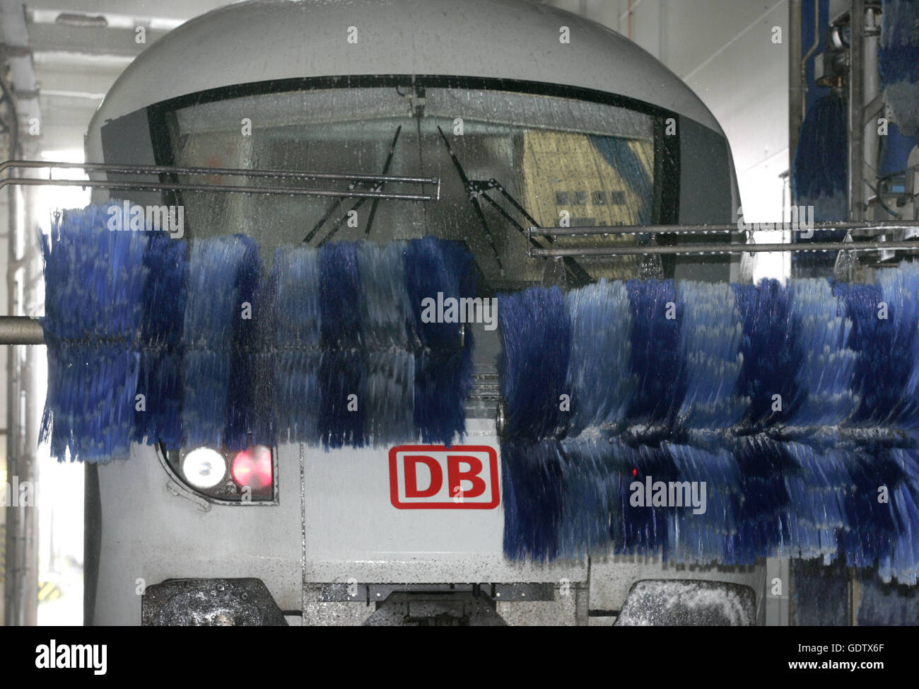 Washday at Deutsche Bahn Stock Photo