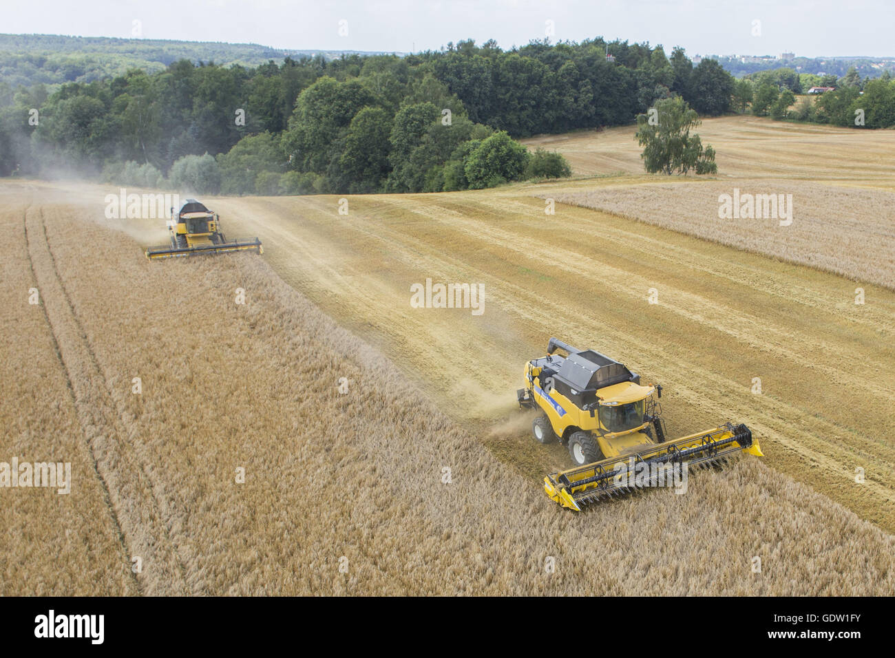 Combine harvesters Stock Photo