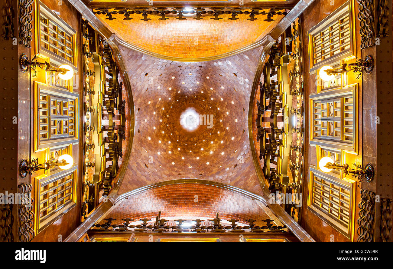 Dome That Covers The Main Hall Palau Guell 1890 By Antoni Gaudi