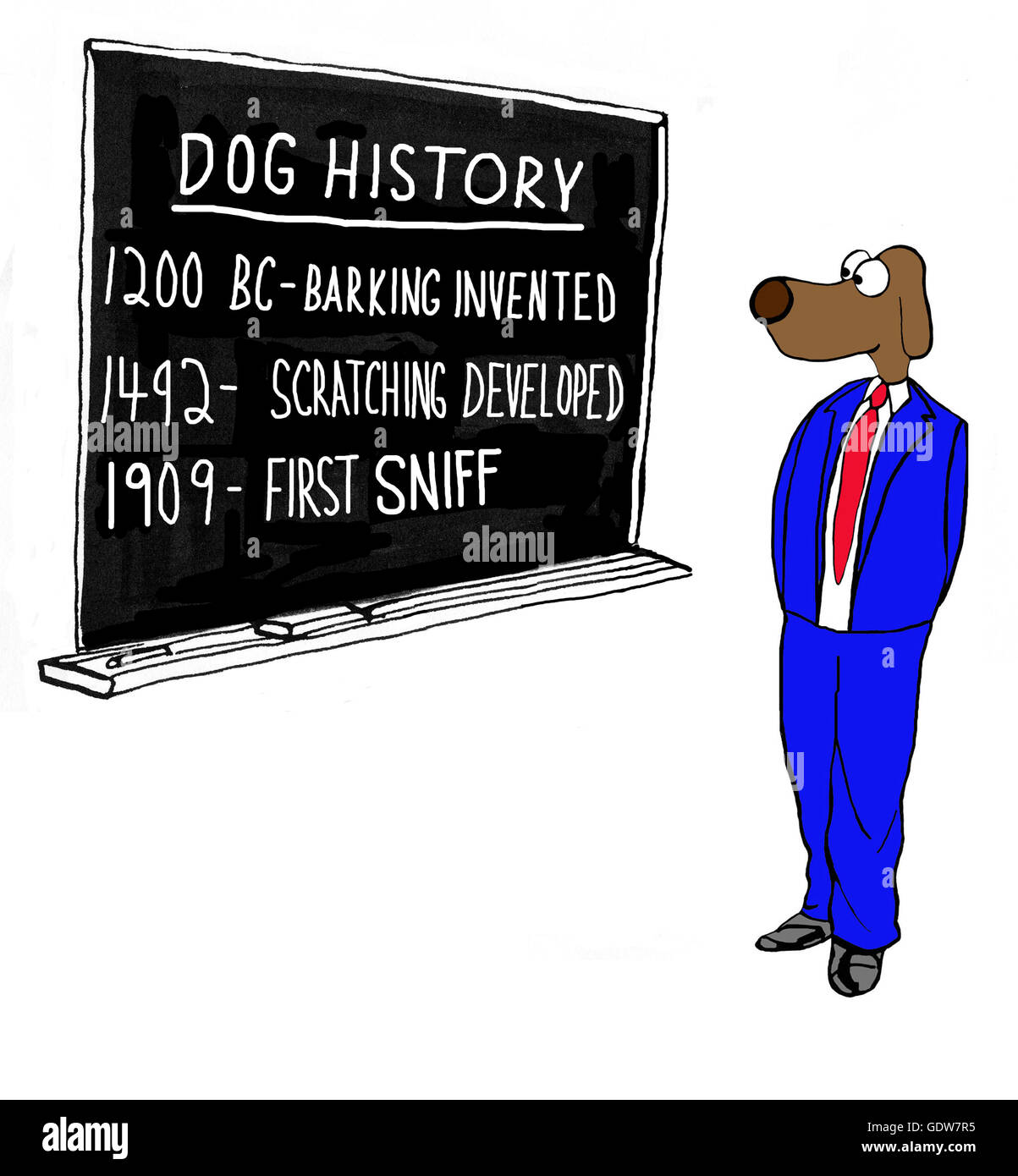 Cartoon about dog history. Stock Photo
