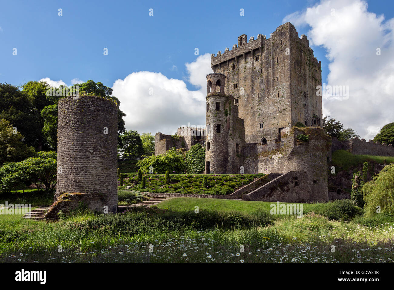 Blarney Castle is a medieval stronghold in Blarney, near Cork, Ireland. Stock Photo