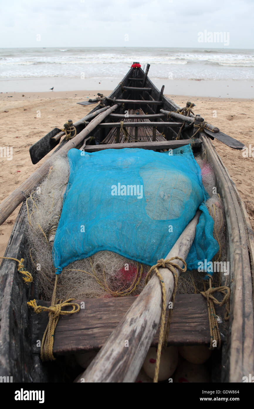 TRADITIONAL FISHING BOATS ON SEA SHORE TOURIST DESTINATION Stock Photo