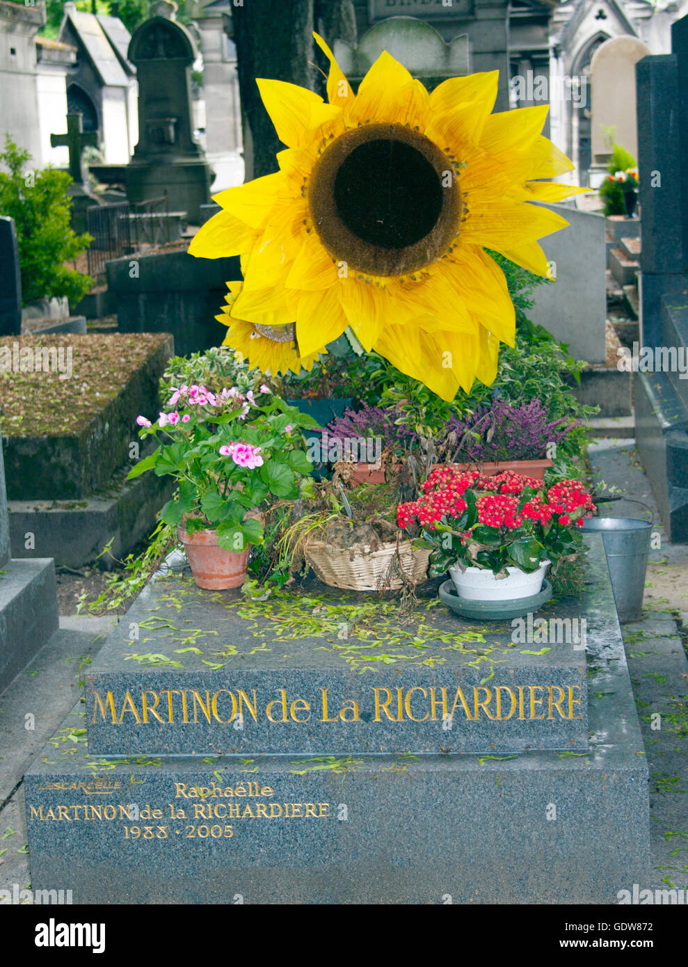 Grave in Montmartre Cemetery in Paris France Stock Photo
