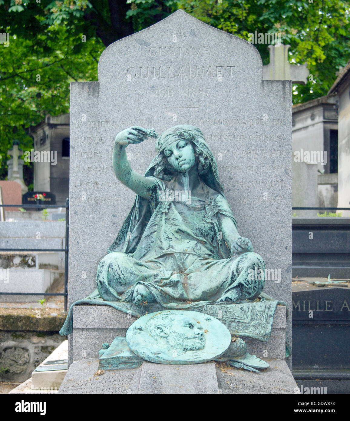 Grave in Montmartre Cemetery in Paris France Stock Photo
