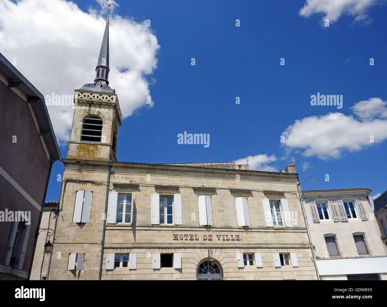 Hotel de Ville (Town Hall) in Bourg near Bordeaux, France Stock Photo
