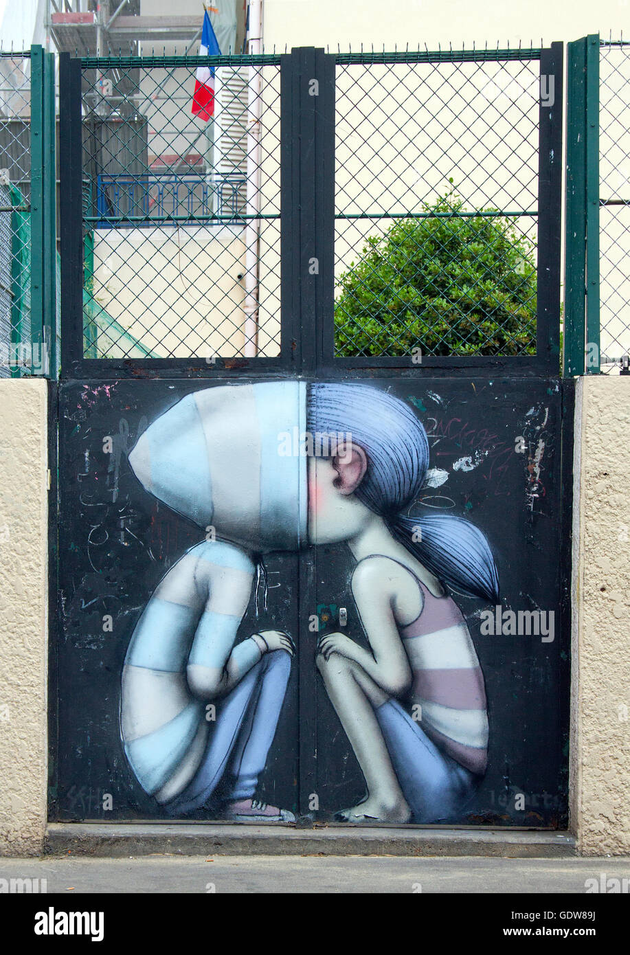 Graffiti art on a wall in Paris France Stock Photo