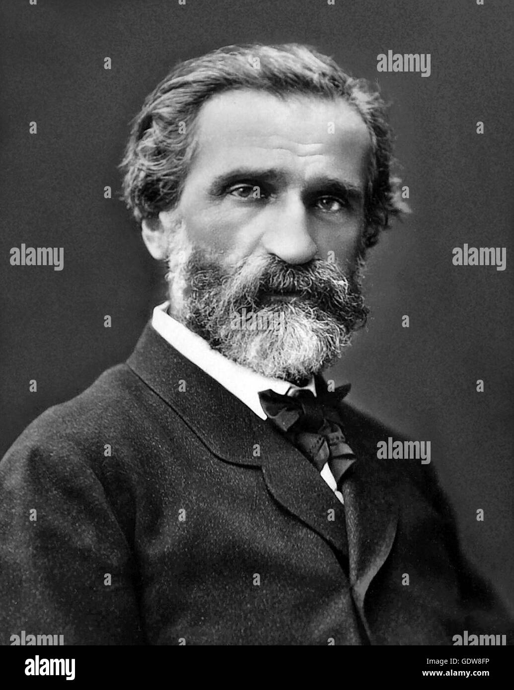 Giuseppe Verdi. Portrait of the Italian composer, Giuseppe Fortunino Francesco Verdi (1813-1900), by Ferdinand Mulnier, c.1870. Stock Photo