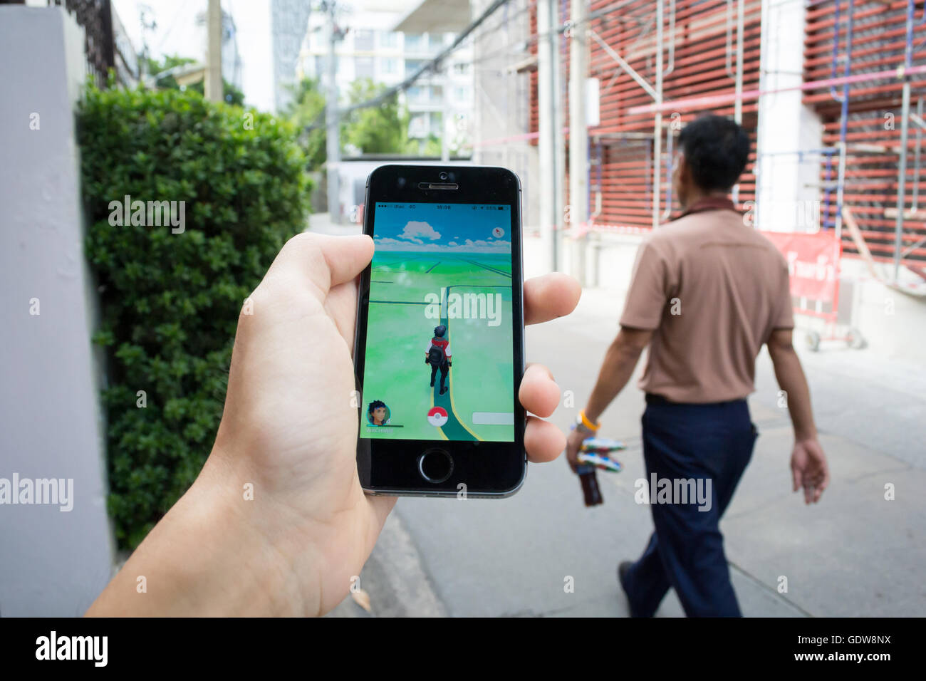 Bangkok, Thailand - July 19, 2016 : Pokemon Go is a new augmented reality game. Stock Photo
