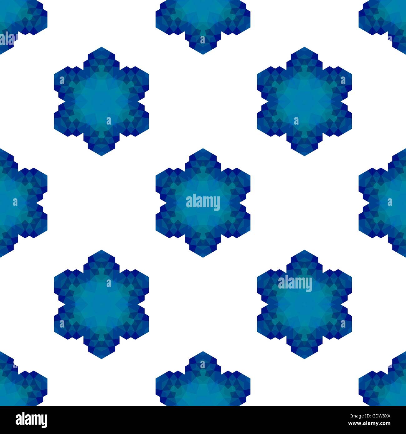 Seamless Blue Snowflake Pattern Stock Vector Image & Art - Alamy