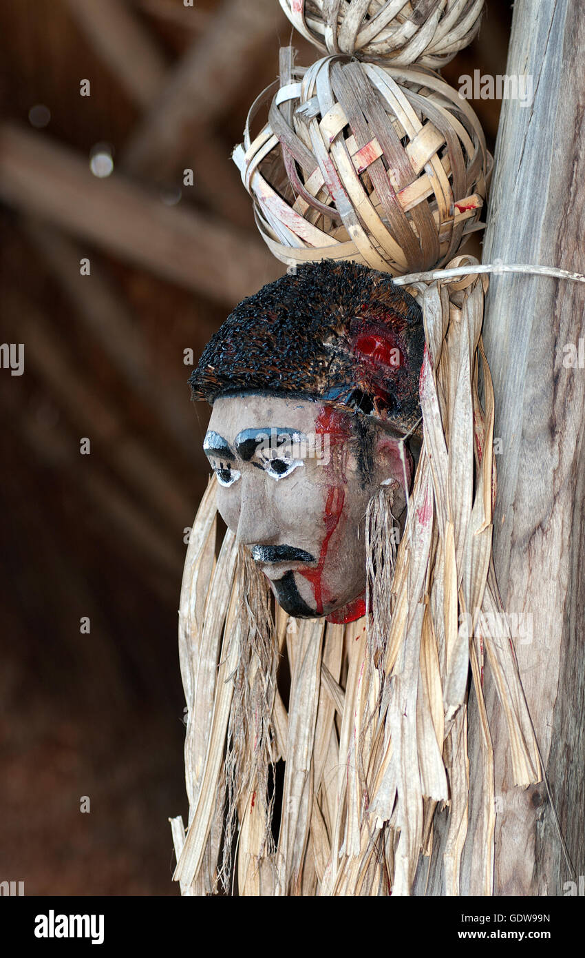 The image of Hut of headhunter tribes of Naga at Hornbill festival, Nagaland, India Stock Photo