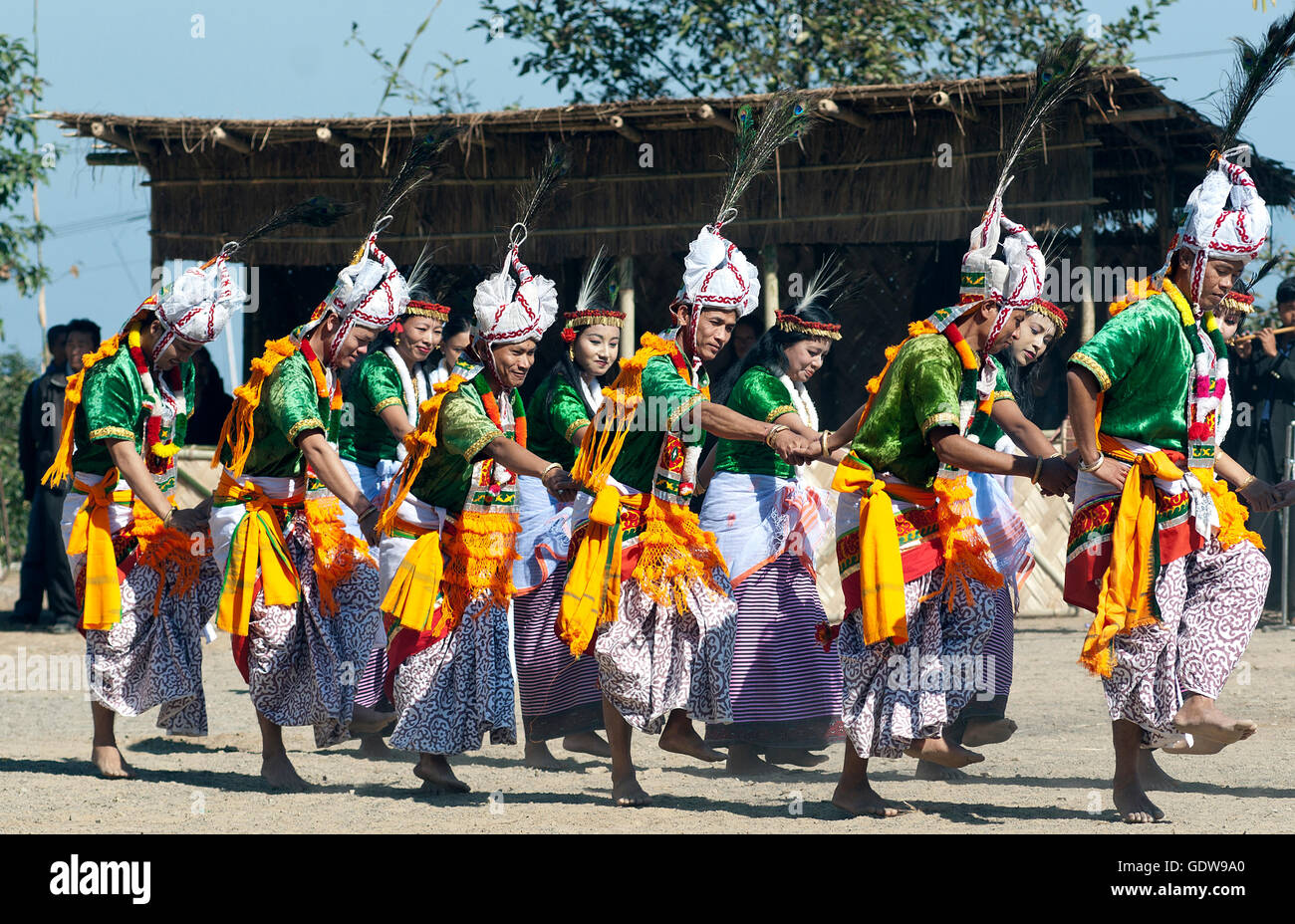 The image of Manipuri Dancers performing at Hornbill Festival, Nagaland