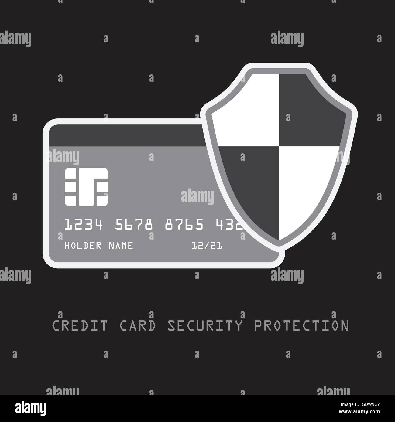 credit card security protection abstract vector illustration dark
