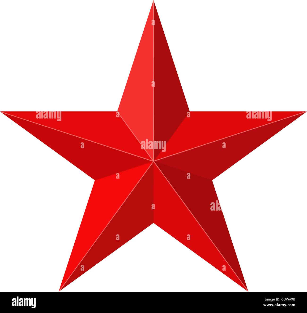 Red star 3D shape Stock Vector