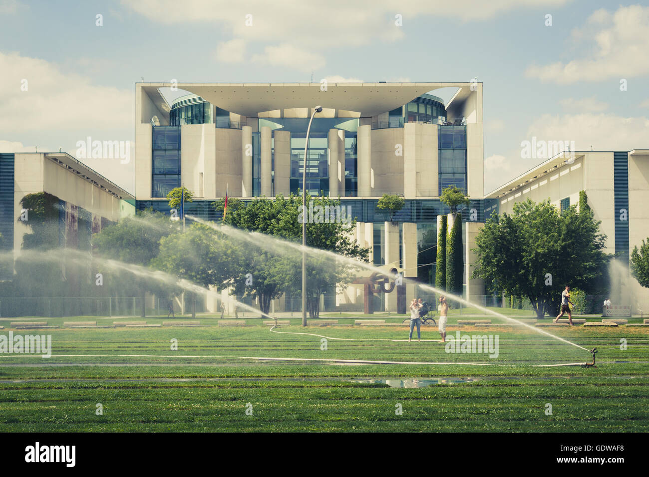 The German chancellery ( Bundeskanzleramt) in Berlin, Germany during summer. Stock Photo