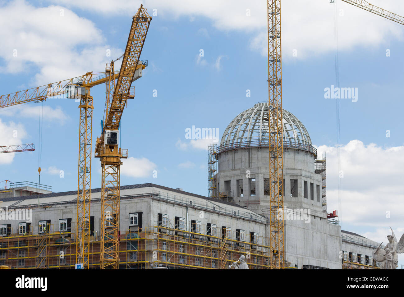 reconstruction -  construction site of the Berlin city castle ( Stadtschloss) in Berlin. Stock Photo