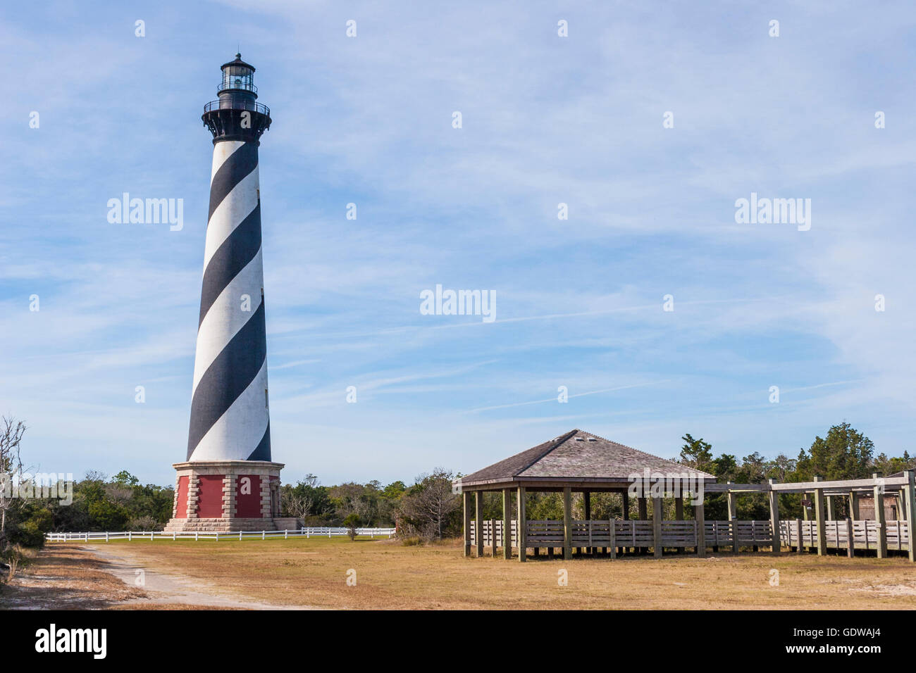 Cape Hatteras Lighthouse on the Outer Banks in North Carolina. The Cape