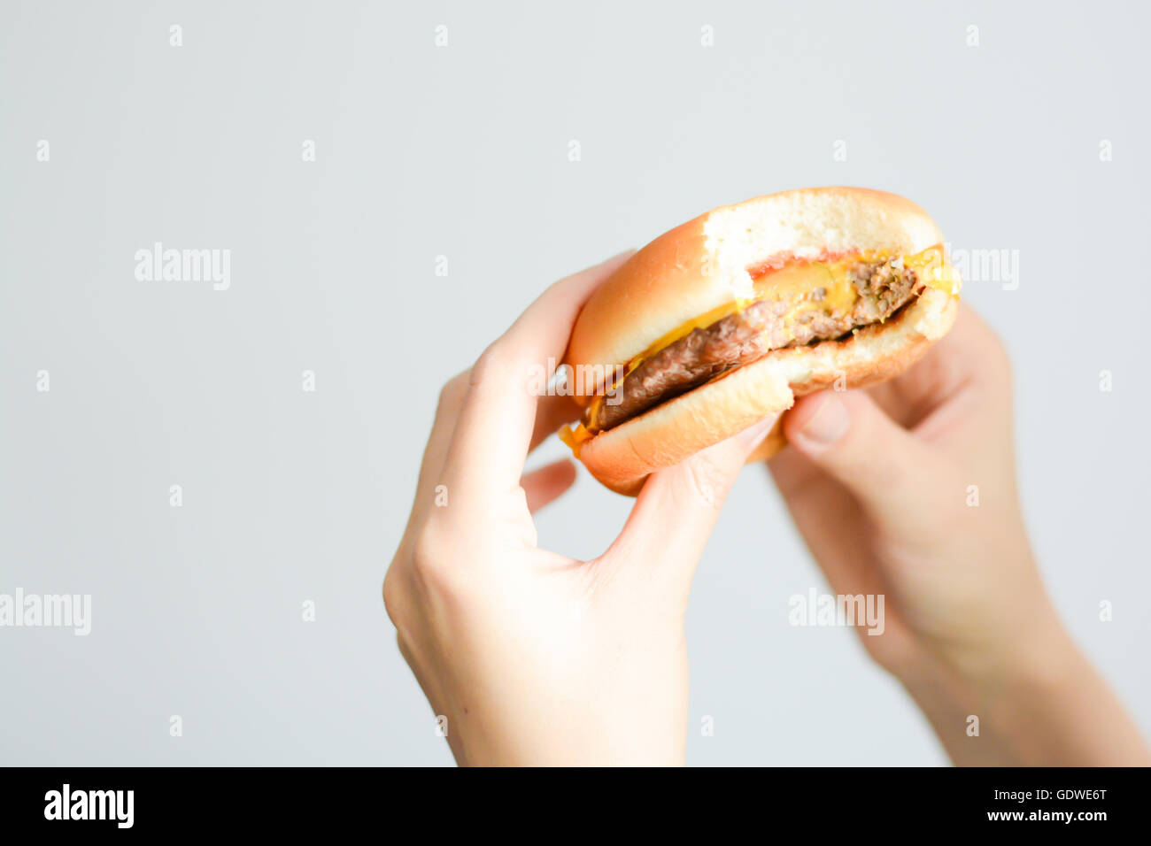 Fresh tasty beef burger close-up Stock Photo