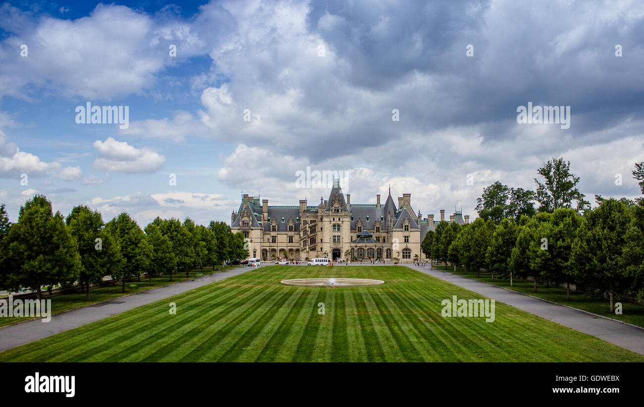 Biltmore Estate on Cloudy Day Stock Photo